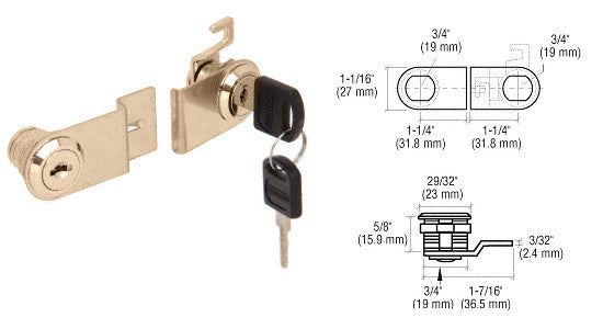 CRL Brass Lock for Double Swinging Glass Door