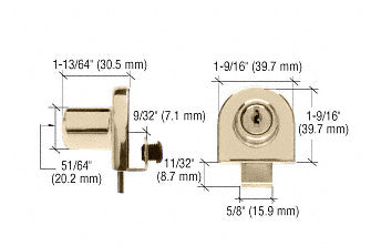 CRL Single Glass Door Lock - Keyed Alike