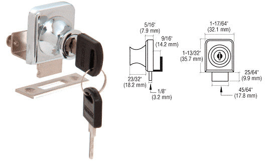 CRL Chrome Lock for 3/8" Glass Door - Randomly Keyed