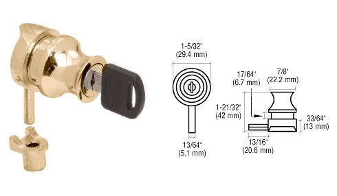 CRL Keyed Alike Cylinder Lock for 1/4" Glass Door