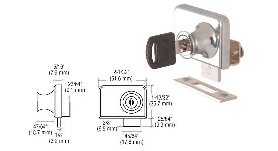 CRL Clamp-On Lock for 1/4" Double Glass Door