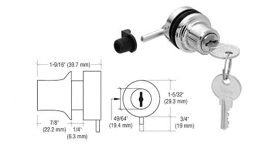 CRL Random Keyed Through Glass Plunger Lock