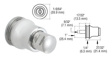 CRL Clamp-On Lock for 1/4" Double Glass Door