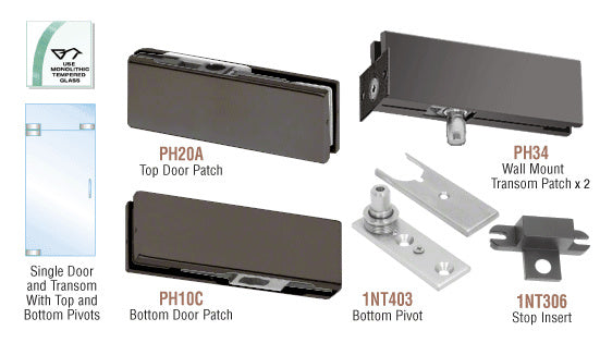 CRL North American Patch Door Kit for Use with Fixed Transom - Without Lock