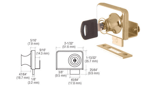 CRL Clamp-On Lock for 3/8" Double Glass Door - Keyed Alike