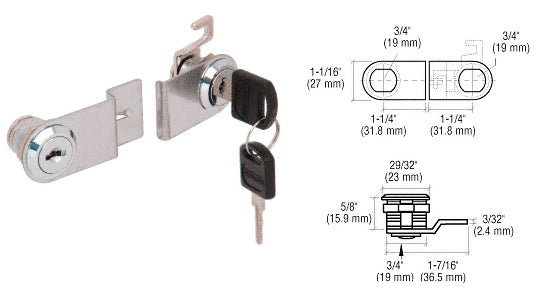 CRL Chrome Keyed Alike Lock for Double Swinging Glass Door