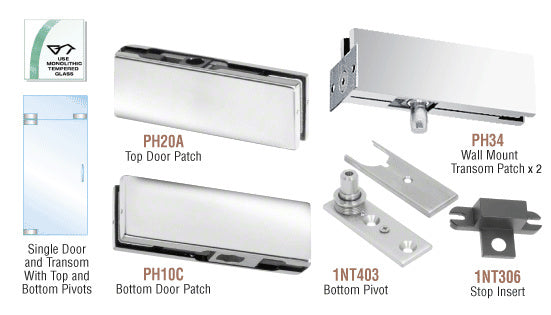 CRL North American Patch Door Kit for Use with Fixed Transom - Without Lock