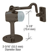 CRL Floor Mounted Heavy-Duty Door Stop with Hook and Holder