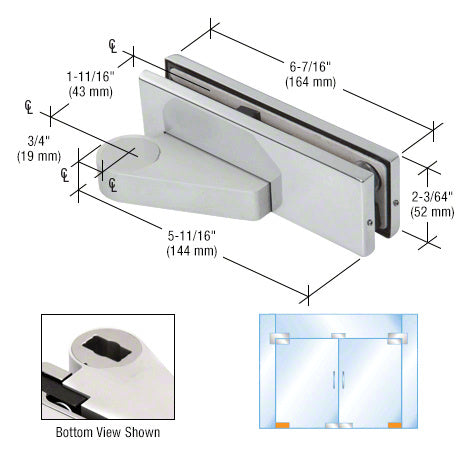 CRL Right Offset Bottom Door Patch Fitting