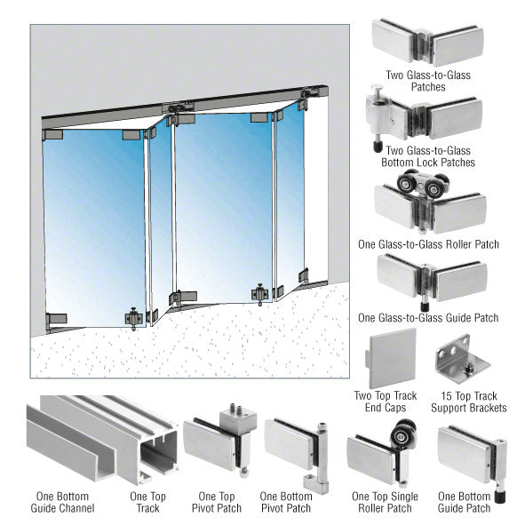 CRL Birmingham Series 4 Panel Bi-Folding Door Kit - 118"