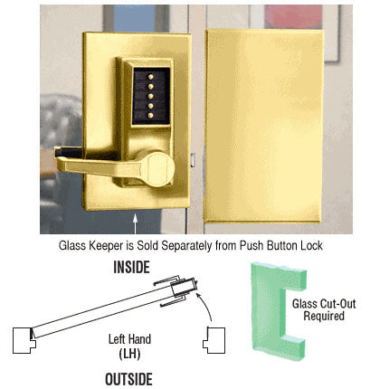 CRL 6" x 10" LH Center Push Button Lock with Housing