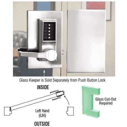 CRL 6" x 10" LH Center Push Button Lock with Housing