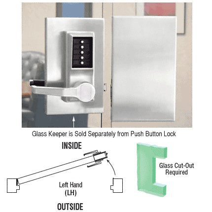 CRL 6" x 10" LH Center Push Button Lock with Housing