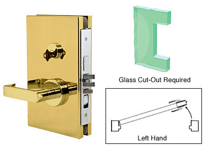 CRL 6" x 10" LH Center Lock With Deadlatch in Entrance Lock Function