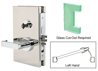 CRL 6" x 10" LH Center Lock With Deadlatch in Entrance Lock Function