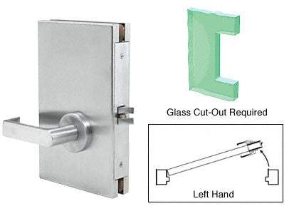 CRL 6" x 10" LH Center Lock With Deadlatch in Passage Lock Function