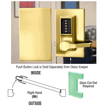 CRL 6" x 10" RH Center Push Button Lock With Housing