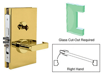 CRL 6" x 10" RH Center Lock With Deadlatch in Entrance Lock Function