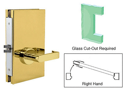 CRL 6" x 10" RH Center Lock With Deadlatch in Passage Lock Function