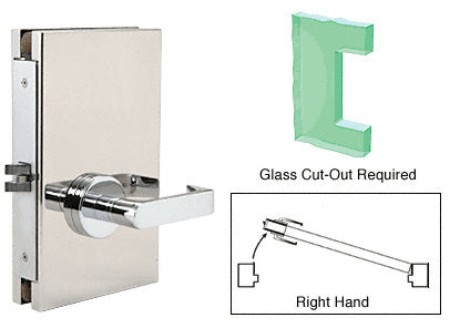 CRL 6" x 10" RH Center Lock With Deadlatch in Passage Lock Function