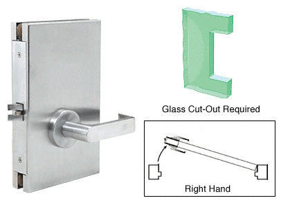 CRL 6" x 10" RH Center Lock With Deadlatch in Passage Lock Function