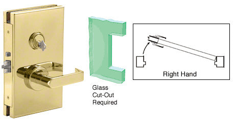 CRL 6" x 10" RH Center Lock With Deadlatch in Storeroom Function