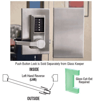 CRL 6" x 10" LHR Center Push Button Lock With Housing