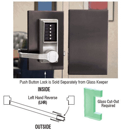 CRL 6" x 10" LHR Center Push Button Lock With Housing