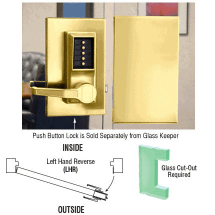 CRL 6" x 10" LHR Center Push Button Lock With Housing