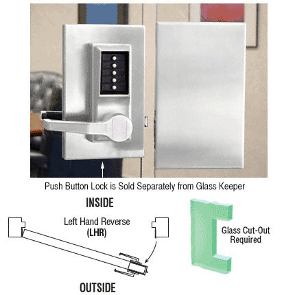 CRL 6" x 10" LHR Center Push Button Lock With Housing