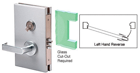 CRL 6" x 10" LHR Center Lock With Deadlatch in Class Room Function