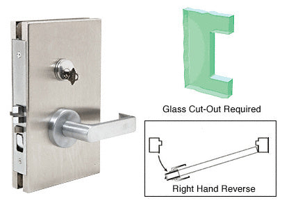 CRL 6" x 10" RHR Center Lock With Deadlatch in Office Function