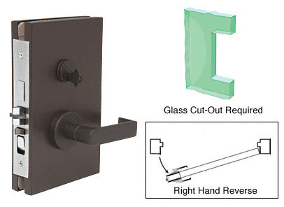 CRL 6" x 10" RHR Center Lock With Deadlatch in Entrance Lock Function