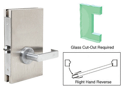 CRL 6" x 10" RHR Center Lock With Deadlatch in Passage Lock Function