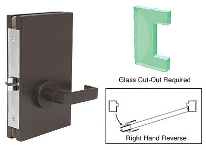 CRL 6" x 10" RHR Center Lock With Deadlatch in Passage Lock Function