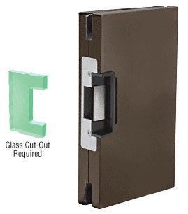 CRL 6" x 10" RH/LHR Custom Center Lock Glass Keeper with Deadlatch Electric Strike