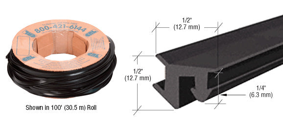 CRL 1/2" Roll-In EPDM Gasket for Sidelite Rails - 100' Roll