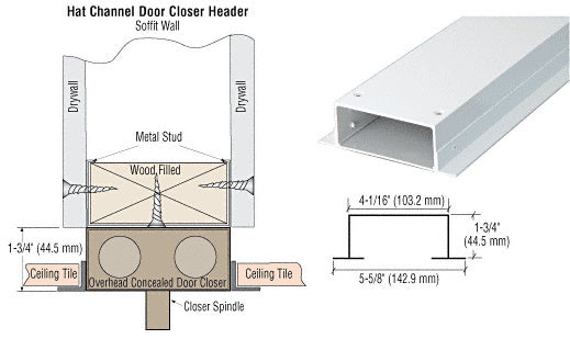 CRL White 4" Hat Channel