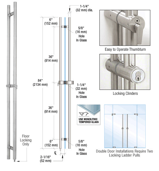 CRL 316 84" Locking Ladder Pull