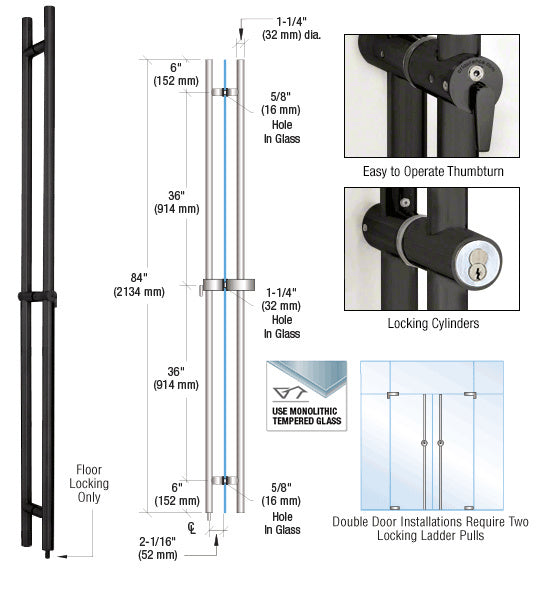 CRL 316 84" Locking Ladder Pull