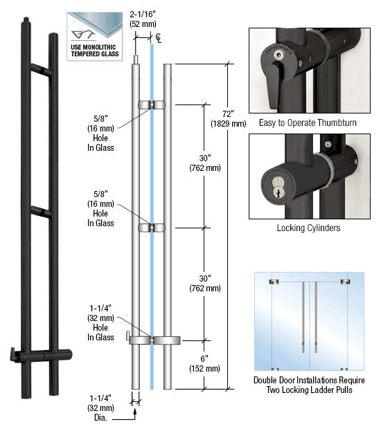 CRL 316 72" Upwards Locking Ladder Pull