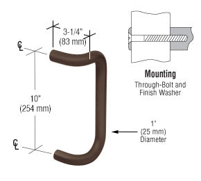 CRL Solid Offset Pull Handle