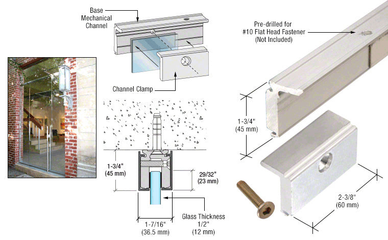 CRL 10' Mechanical Glazing Channel for 1/2"