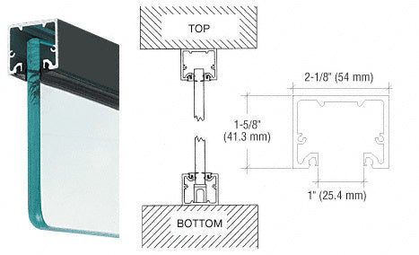 CRL Wide U-Channel with Top Load Roll-In Glazing Gasket for 3/4" Glass - 240" Length