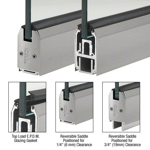 CRL Powder Coat 2-5/16" x 120" Length Low Profile Tapered Sidelite Rail With Saddle