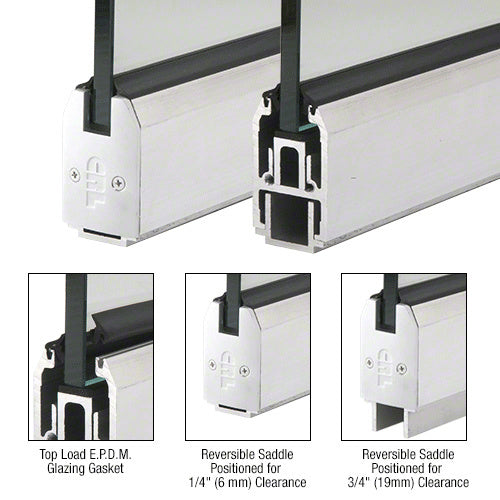 CRL Powder Coat 2-5/16" x 240" Length Low Profile Tapered Sidelite Rail With Saddle