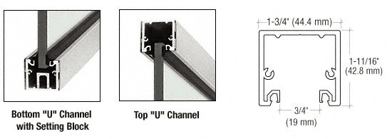 CRL 120" U-Channel with Roll-In Top Load Gasket