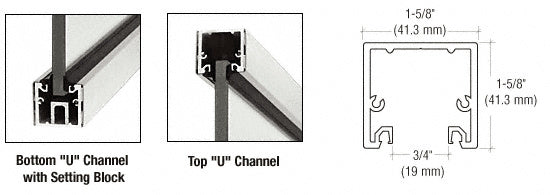 CRL 240" U-Channel with Roll-In Top Load Gasket