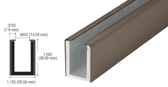 CRL Wet Glaze 1-1/2" Deep U-Channel Custom Length