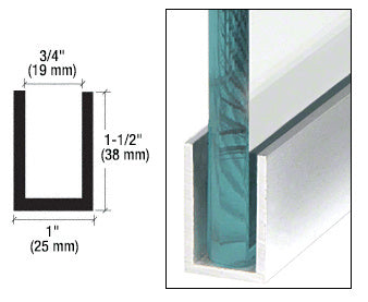 CRL Wet Glaze 1-1/2" Deep U-Channel 240" Stock Length